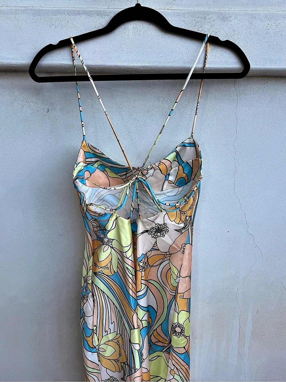 Zara Abstract Mini Dress in Blue & Pink Size XS Like New